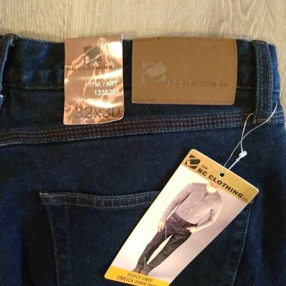 Mens Fleece Lined Stretch Denim - Picture 5 of 5